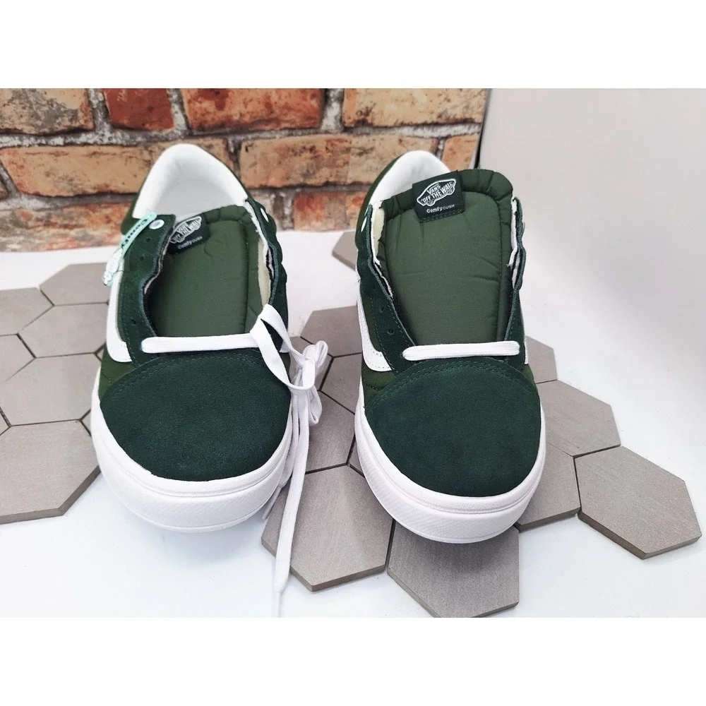 Vans OTW Old Skool Over CC Green White Skate Shoes VN0A7Q5EDGY Men Sz 10 Chunky